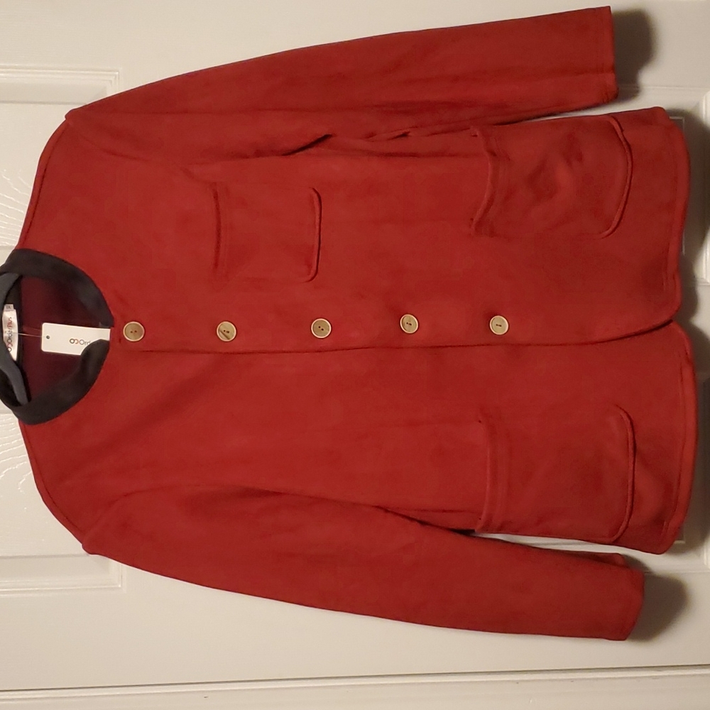 OC Order Plus Faux Suede Blazer